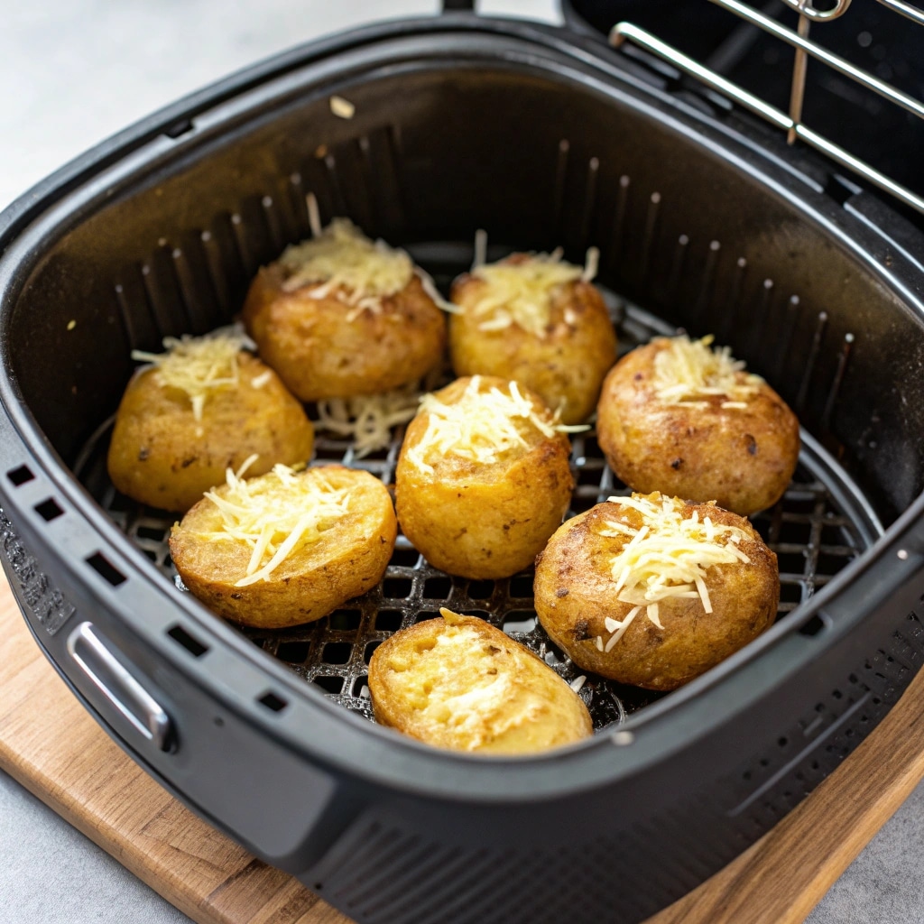 smashed mini potatoes before air frying
