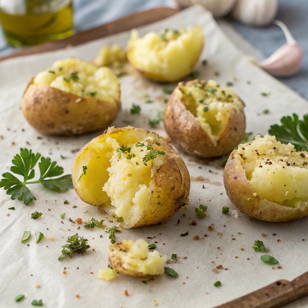 garlic parmesan smashed potatoes air fryer cooking