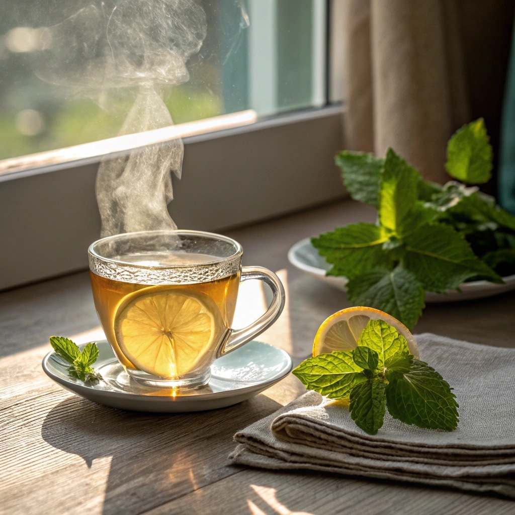 lemon balm recipe for weight loss tea flat lay
