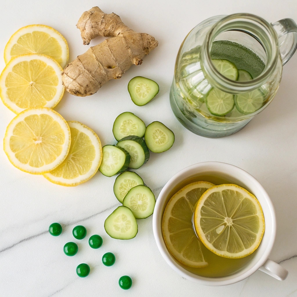 Ingredients for natural Mounjaro and fat burner tea