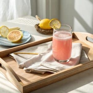Pink salt trick recipe drink in morning light