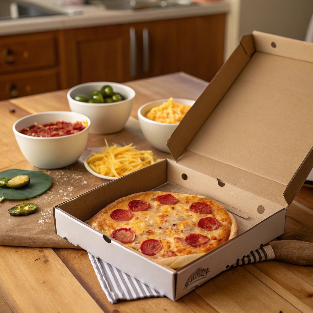 Ingredients for air fry Totinos pizza with toppings
