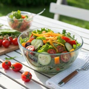 fresh summer salad with seasonal veggies