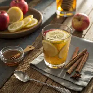 Apple cider vinegar drink for weight loss with lemon and cinnamon