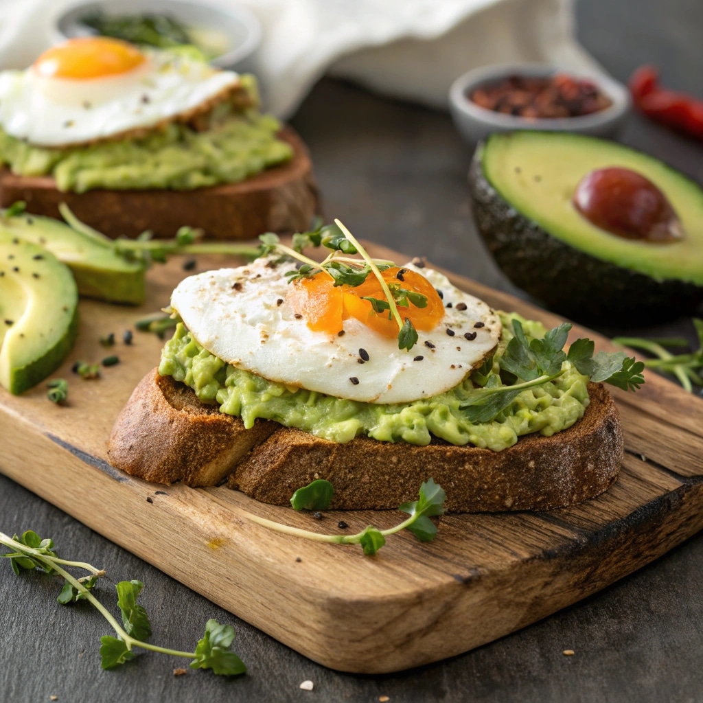 avocado toast recipe with egg on sourdough bread