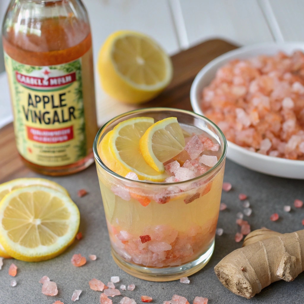 Homemade Mounjaro recipe with pink salt detox drink