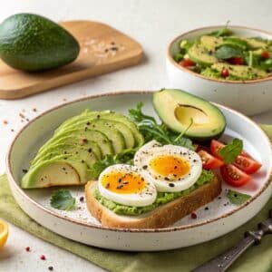 avocado and egg recipes with toast and breakfast bowl