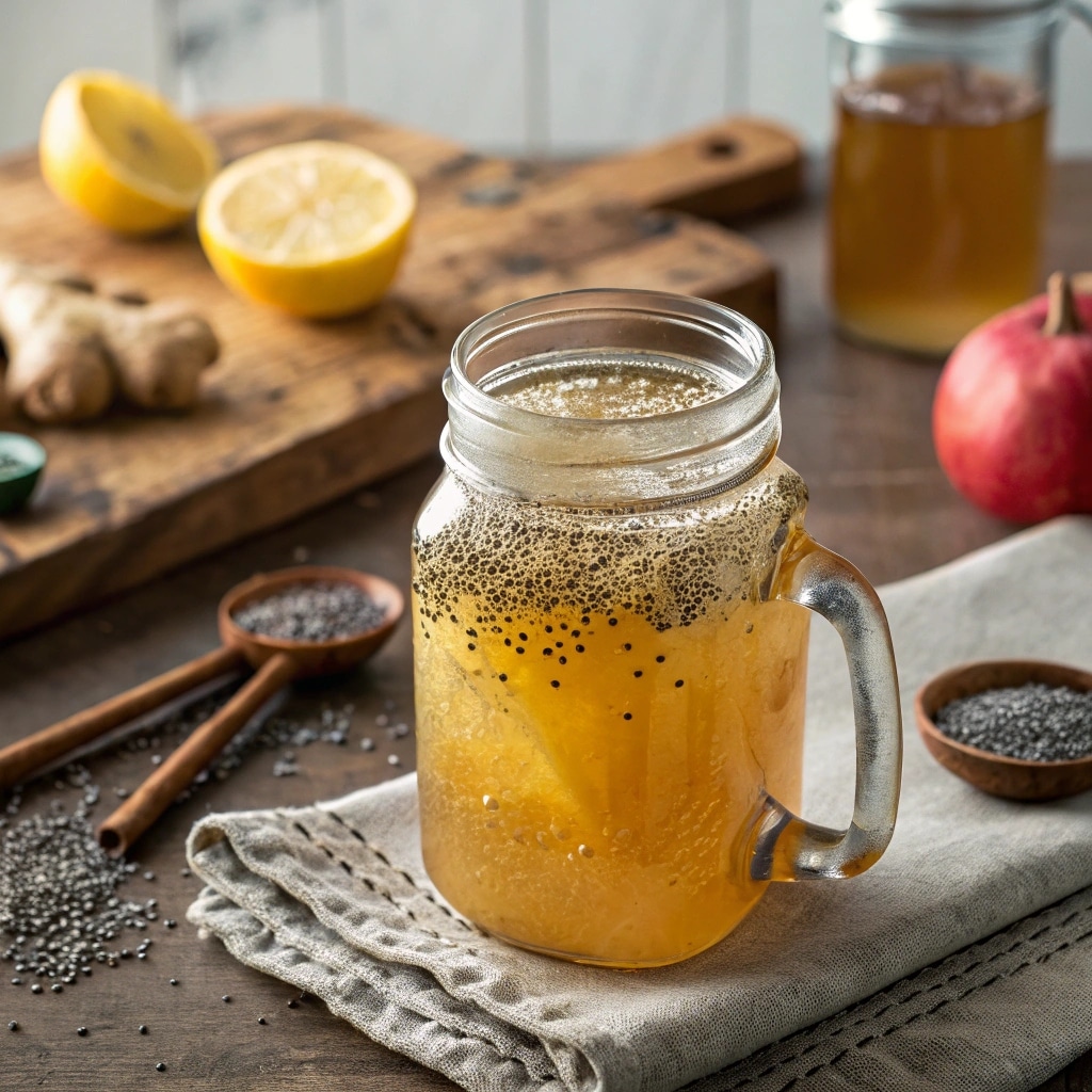 natural zepbound recipe in mason jar with chia and lemon