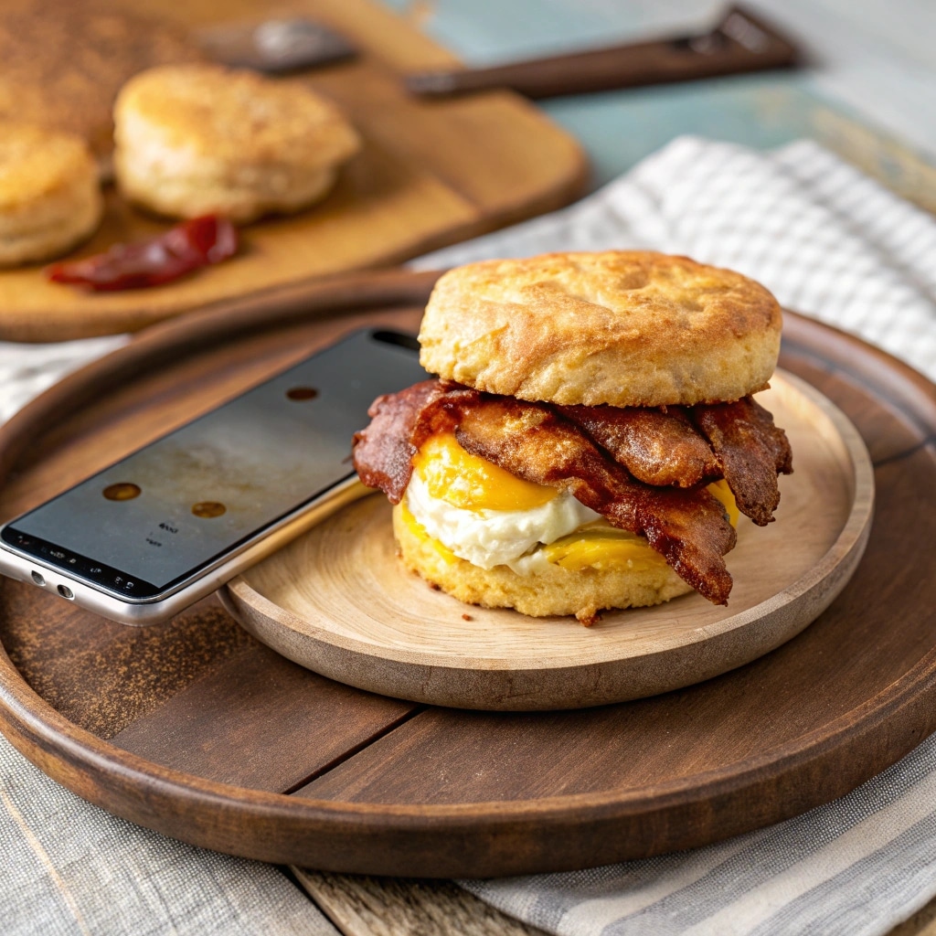 frozen biscuit sandwich cooked in air fryer