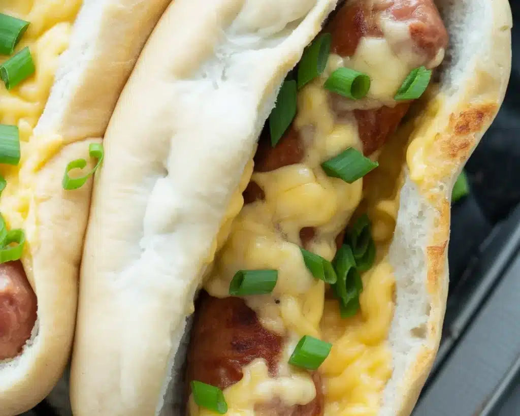 Golden brown air fryer brats cooked to perfection at 375°F.