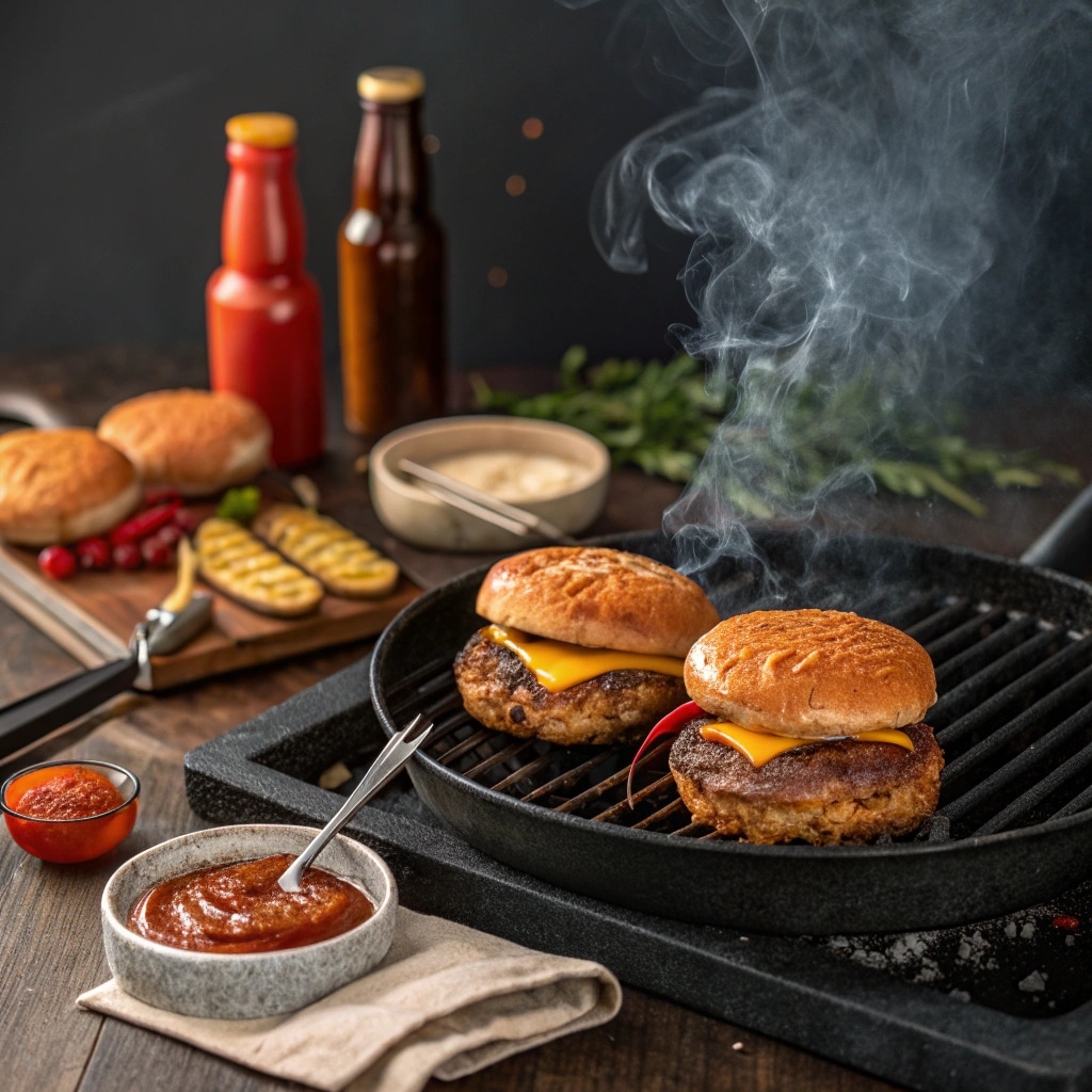 Crack Burgers with ranch dressing and bacon