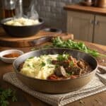 a luxurious bowl of short rib ragu with creamy par