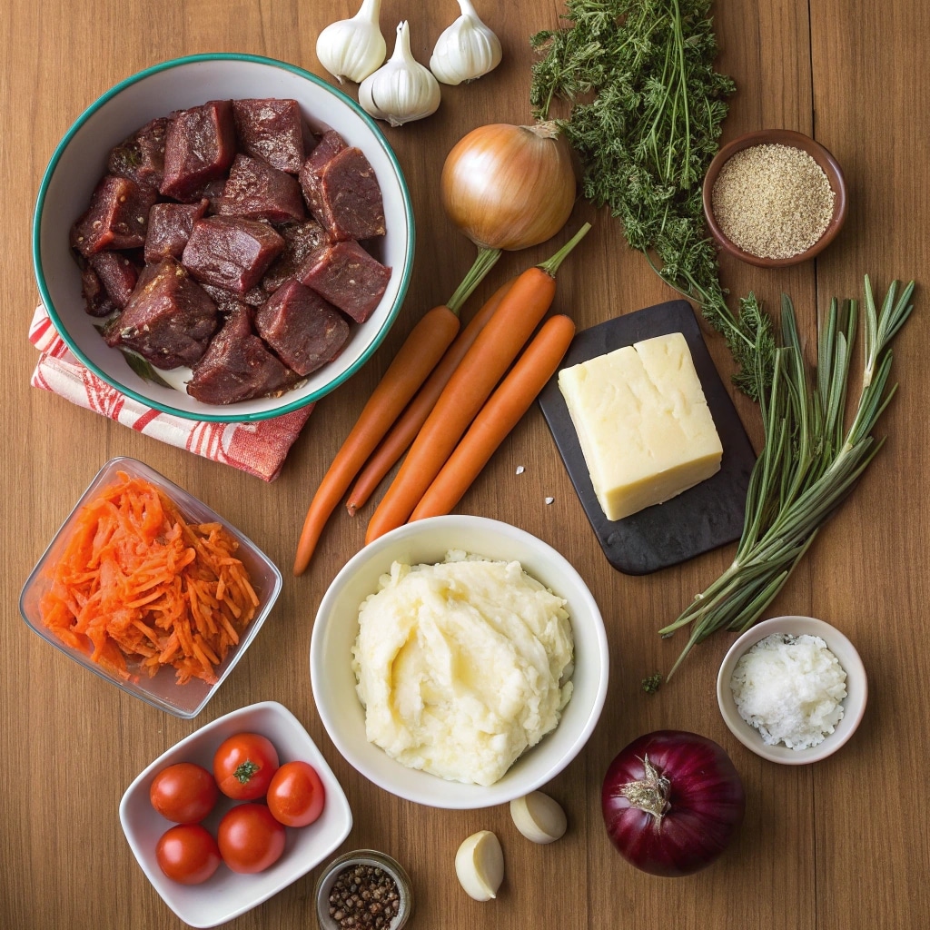 Ingredients for Short Rib Ragu with Parmesan Mashed Potatoes