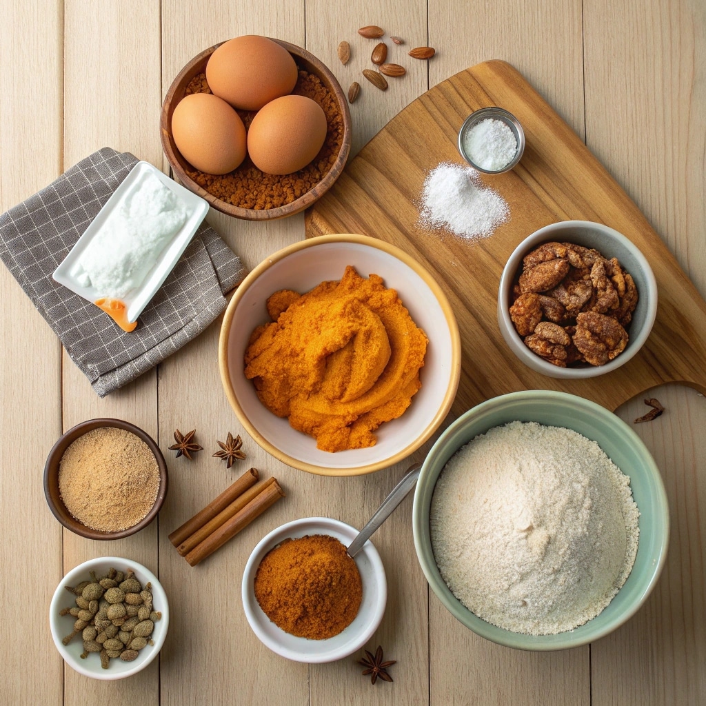 a flat lay of all ingredients listed for the pumpk