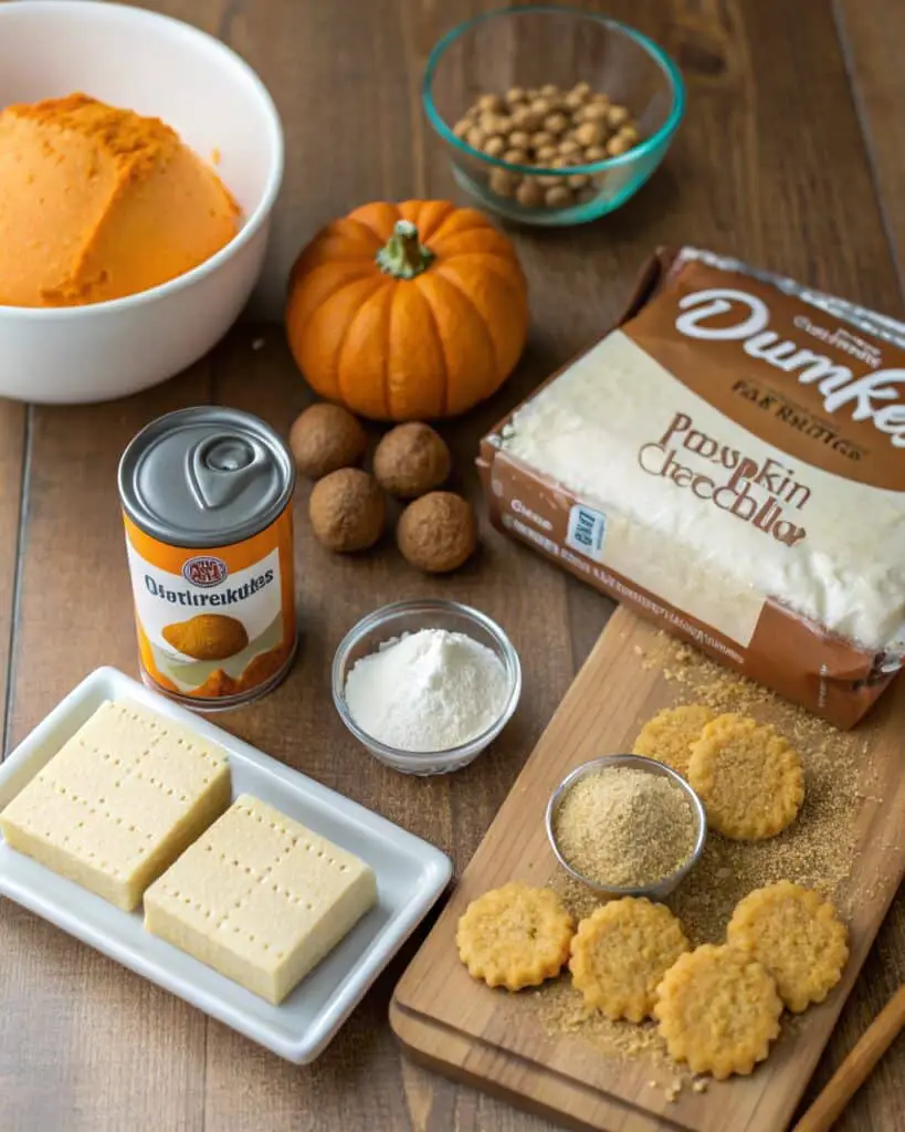 an organized display of ingredients for pumpkin ch