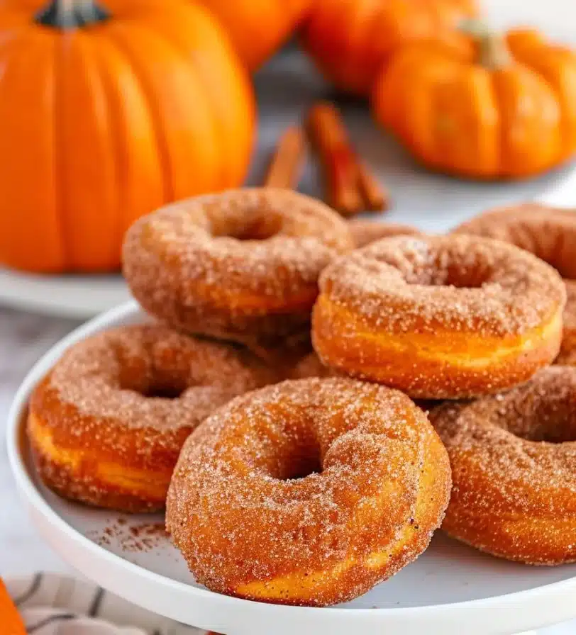 Easy Baked Pumpkin Donuts 1 Delicious homemade baked pumpkin donuts topped with cinnamon sugar
