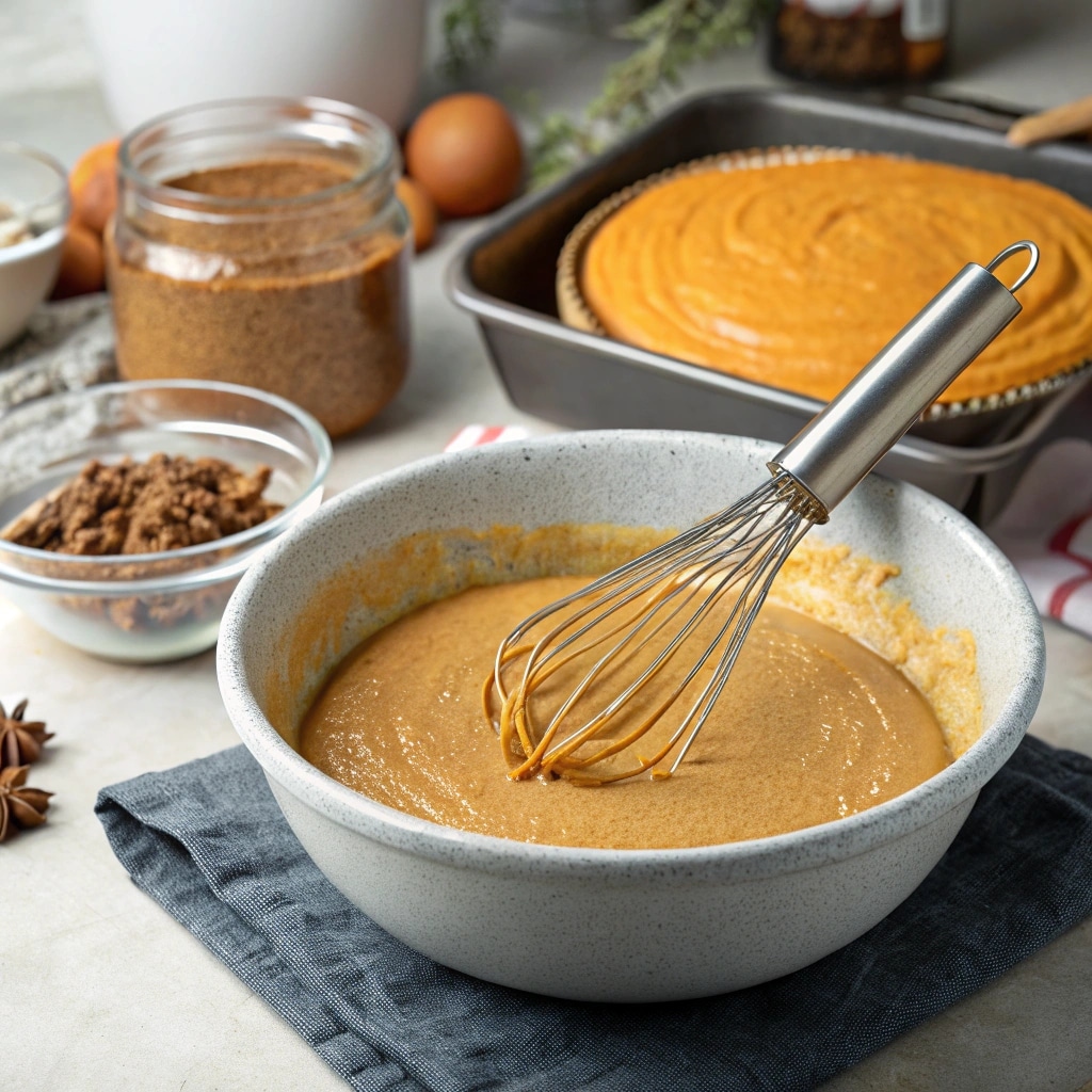step image 1 a mixing bowl filled with a smooth