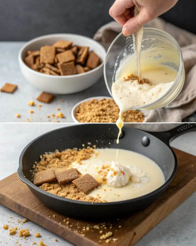 step image 1 a sizzling skillet with butter melt