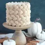 Delicious Pumpkin Biscoff Cake topped with Biscoff spread and pumpkin spice