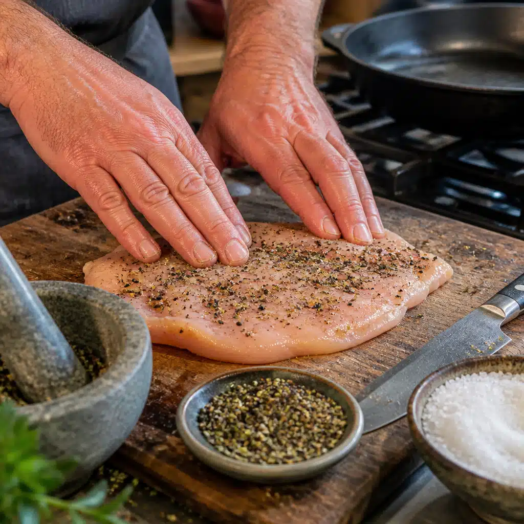 Creamy Chicken Au Poivre Recipe in 30 Minutes | French-Inspired Chicken 17 creamy chicken au poivre recipe - cooking process