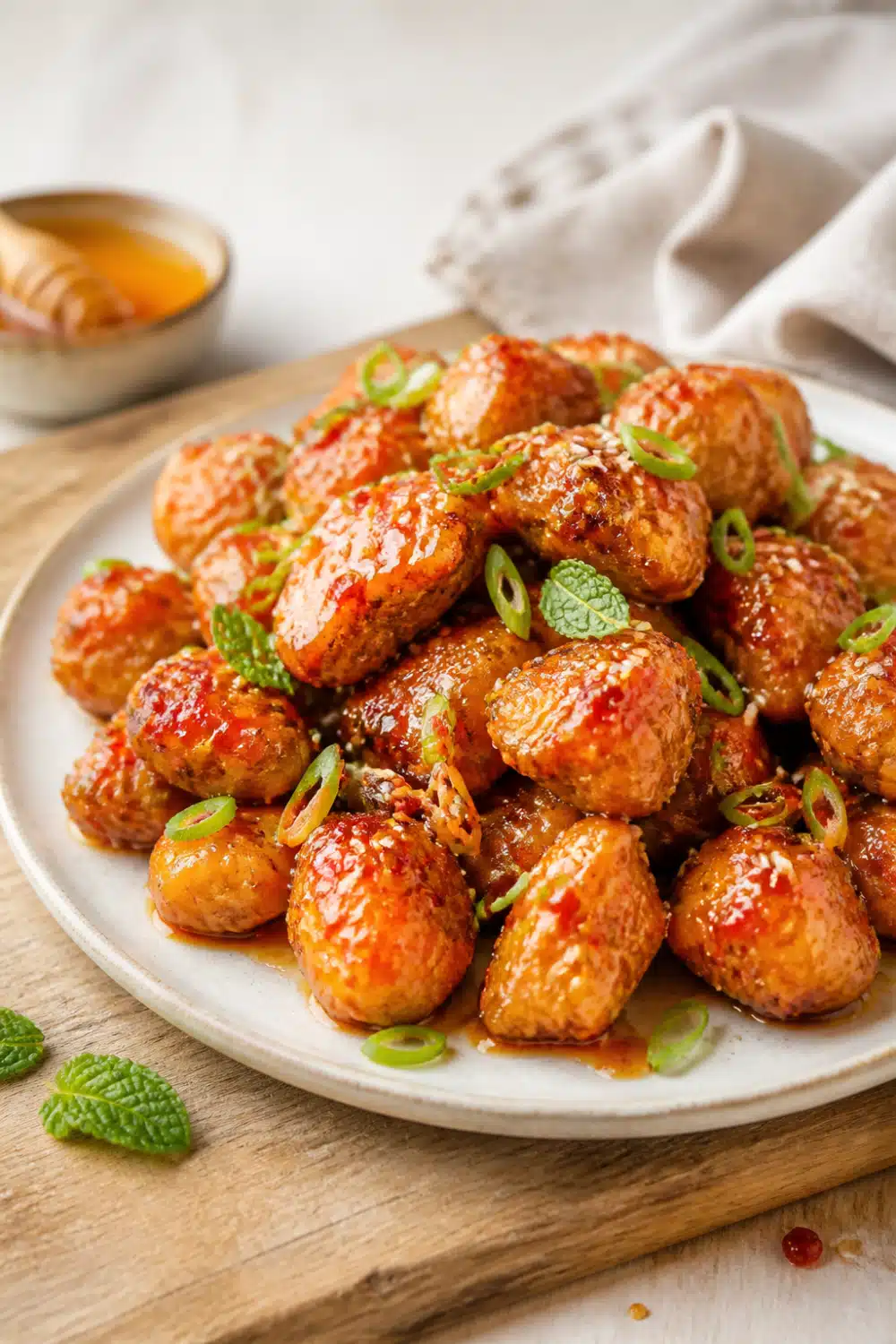 Air Fryer Hot Honey Chicken: Easy 15-Minute Recipe For Busy Weeknights 16 Air Fryer Hot Honey Chicken - finished dish presentation