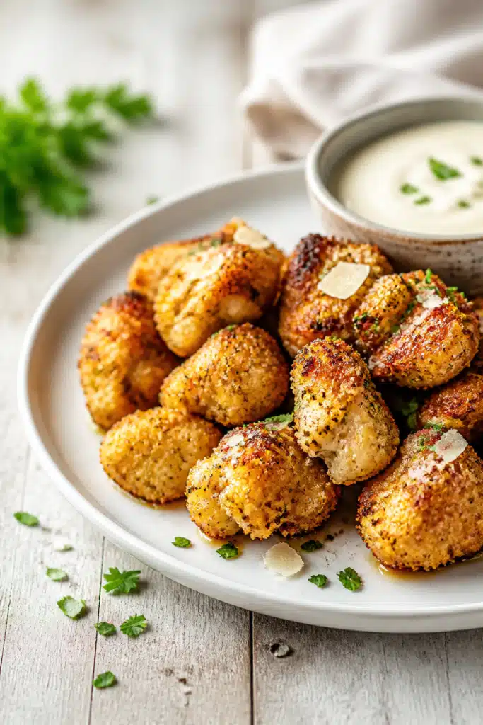 Air Fryer Garlic Parmesan Chicken Bites