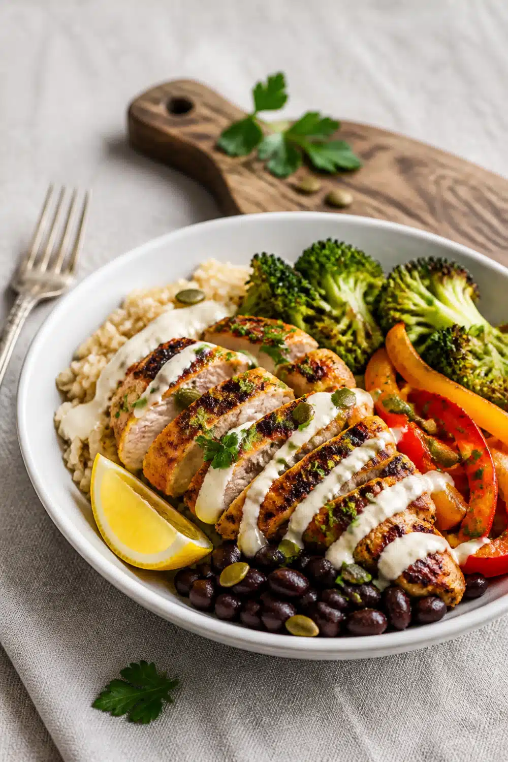High Protein Chicken Bowl: Easy 45-Minute Recipe for Busy Weeknights 15 High Protein Chicken Bowl - finished dish presentation