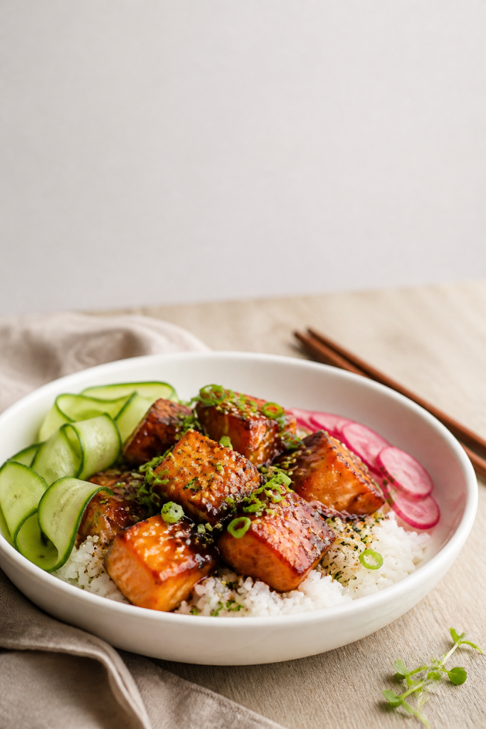 Air Fryer Teriyaki Salmon Bites