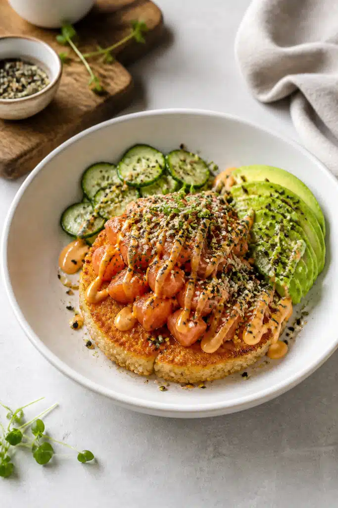 Crispy Rice Salmon Bowl