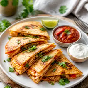 Leftover Rotisserie Chicken Air Fryer Quesadillas