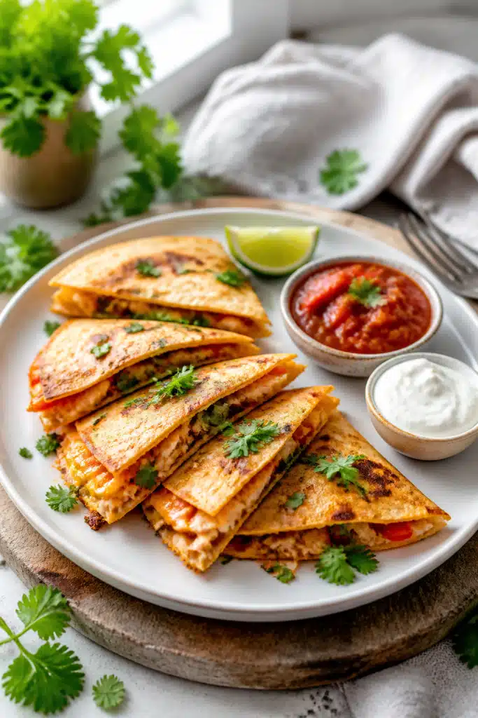 Leftover Rotisserie Chicken Air Fryer Quesadillas
