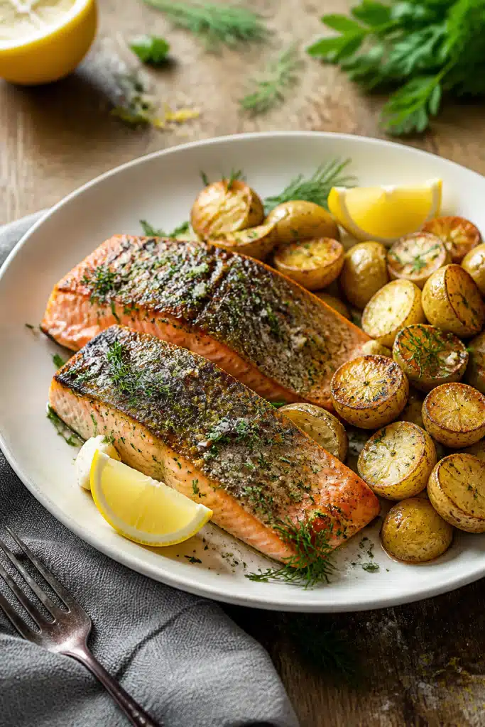 Sheet Pan Salmon and Potatoes