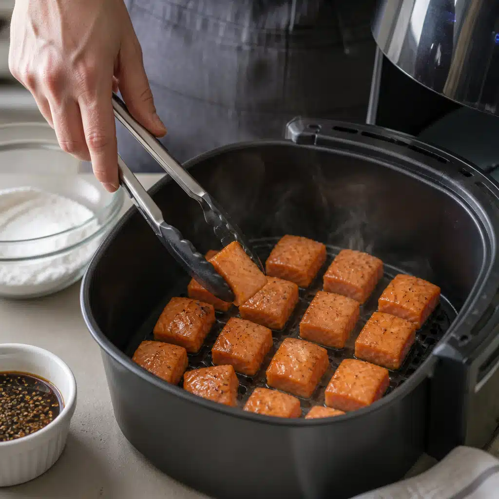 Air Fryer Salmon Bites: Best 15-Minute Recipe for Busy Weeknights 17 Air Fryer Salmon Bites - cooking process