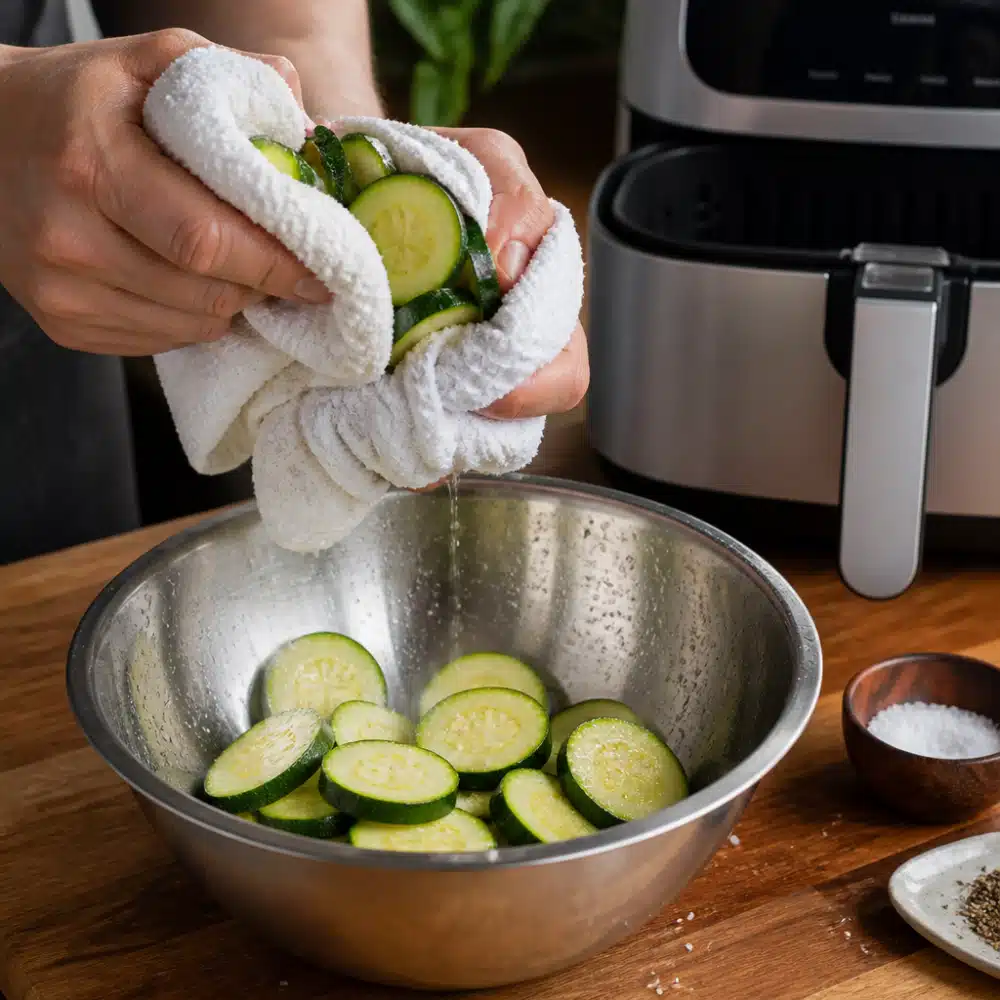 Air Fryer Zucchini: Best 10-Minute Recipe For Healthy Snacks 17 air fryer zucchini - cooking process