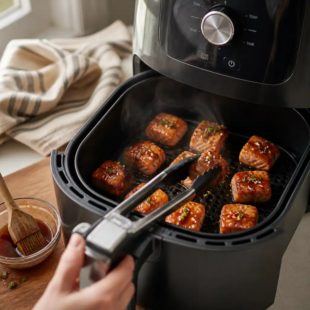 Air Fryer Teriyaki Salmon Bites: Easy 20-Minute Recipe For Busy Weeknights 17 Air Fryer Teriyaki Salmon Bites - cooking process