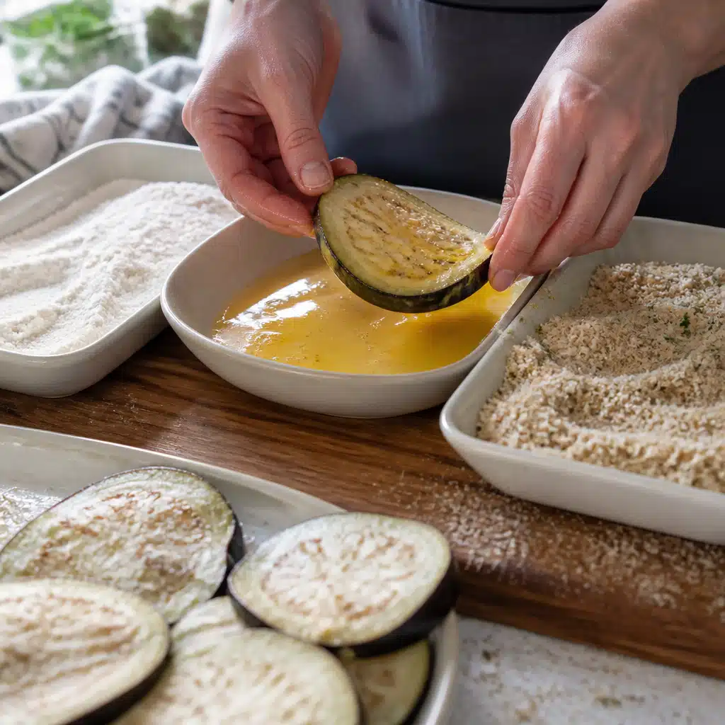 Air Fryer Eggplant Parmesan: Easy 30-Minute Recipe for Busy Weeknights 17 Air Fryer Eggplant Parmesan - cooking process