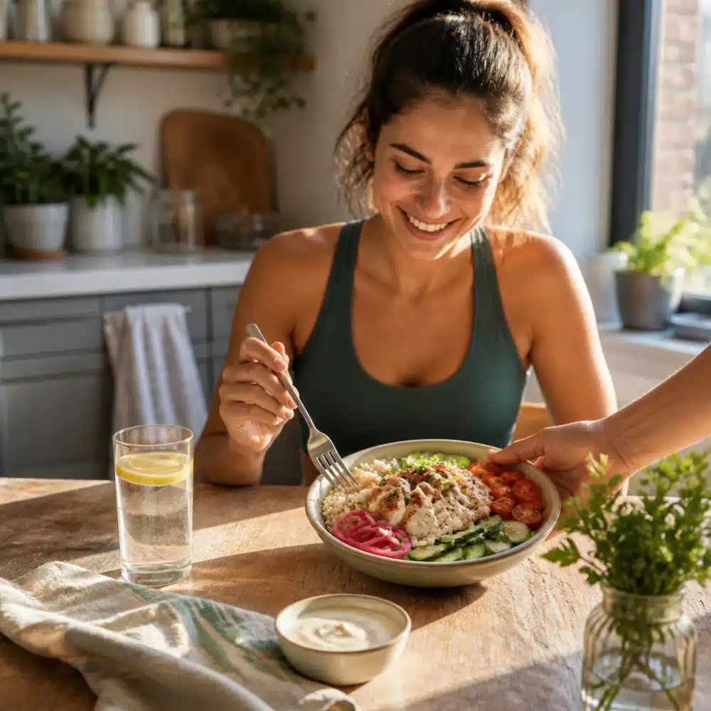 High Protein Chicken Bowl: Easy 45-Minute Recipe for Busy Weeknights 17 High Protein Chicken Bowl - serving suggestion
