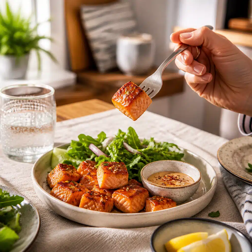 Air Fryer Salmon Bites: Best 15-Minute Recipe for Busy Weeknights 18 Air Fryer Salmon Bites - serving suggestion