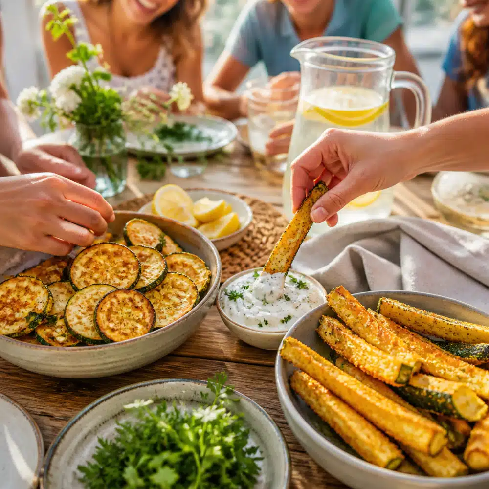 Air Fryer Zucchini: Best 10-Minute Recipe For Healthy Snacks 18 air fryer zucchini - serving suggestion