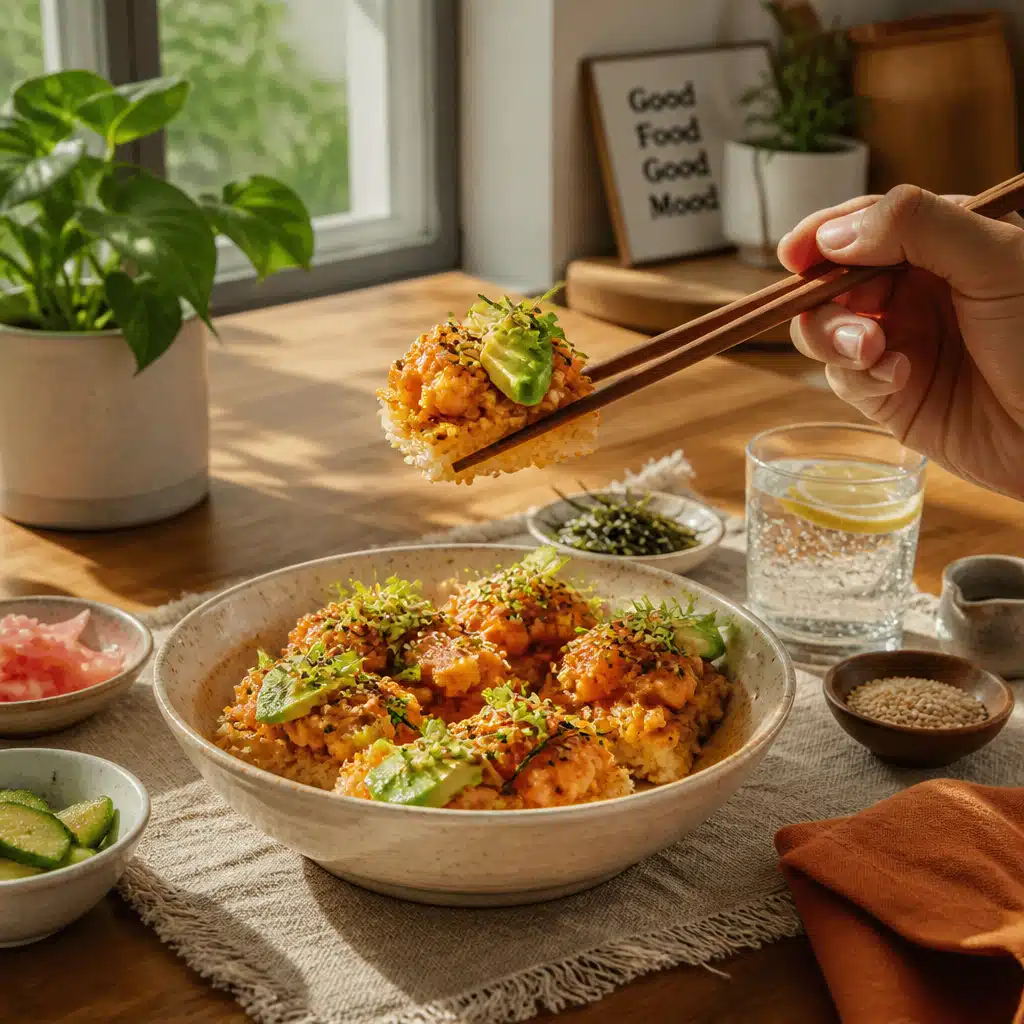 Crispy Rice Salmon Bowl: The Best 30-Minute Recipe For Busy Weeknights 18 Crispy Rice Salmon Bowl - serving suggestion