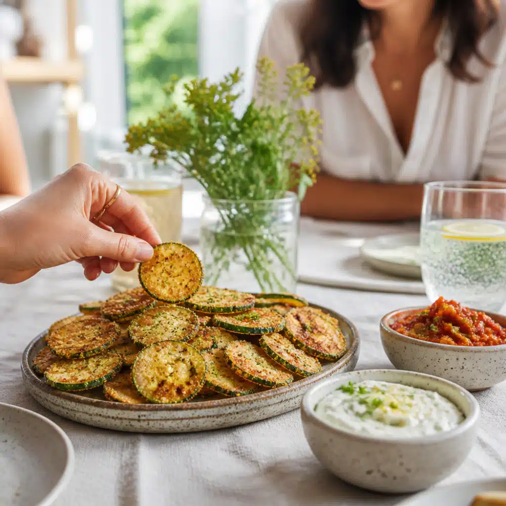 Crispy Zucchini Chips: Easy 30-Minute Recipe For Healthy Snacking 18 - serving suggestion